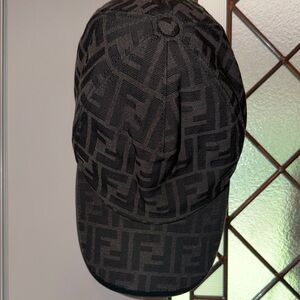 Authentic FENDI Baseball Cap in Black/Brown and black interior